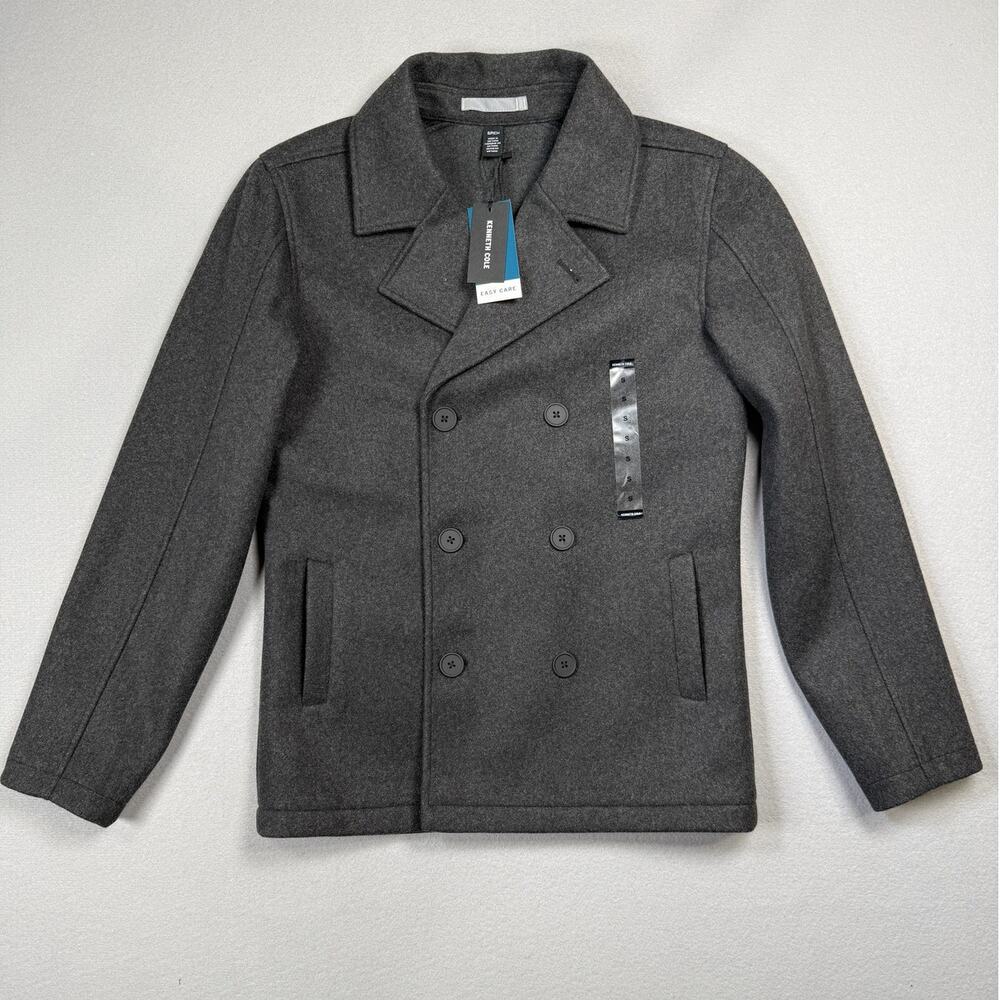 Kenneth Cole Men's Double-Breasted Peacoat - Charcoal small $225